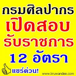 กรมศิลปากร เปิดสอบบรรจุรับราชการ จำนวน 11 ตำแหน่ง - รับสมัครทางอินเทอร์เน็ต ถึงวันที่ 20 มิถุนายน 2556