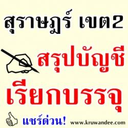 สพป.สุราษฎร์ธานี เขต2 สรุปการเรียกบรรจุผู้สอบแข่งขันได้ 