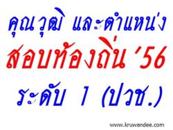 เช็คด่วน! คุณวุฒิและตำแหน่ง ระดับ 1 (ปวช.) ในการสอบท้องถิ่น 2556 