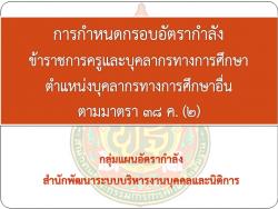 เอกสารประกอบการบรรยายการจัดคนลงกรอบอัตรากำลังใน สพป./สพม. ที่ รร.ริชมอนด์ นนทบุรี เมื่อวันที่ 4 ก.พ. 57 ที่ผ่านมา