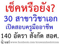 เปิด 30 สาขาวิชาเอก รวม 140 อัตรา เปิดสอบทุนครูมืออาชีพ 2557 สังกัด สอศ. เพื่อบรรจุครูผู้ช่วย