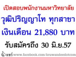 เปิดสอบ วุฒิปริญญาโท ทุกสาขา เงินเดือน 21,880 พนักงานมหาวิทยาลัย ตำแหน่งนักศึกษาปฏิบัติการ - รับสมัครถึง 30 มิถุนายน พ.ศ. 2557