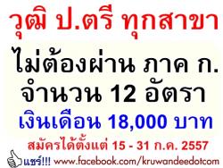 วุฒิปริญญาตรี ทุกสาขา เงินเดือน 18,000 บาท (ไม่ต้องผ่าน ภาค ก.) มหาวิทยาลัยราชภัฏสวนดุสิต เปิดสอบพนักงานราชการ 12 อัตรา - รับสมัคร วันที่ 15 - 31 กรกฎาคม 2557 