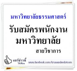 มหาวิทยาลัยธรรมศาสตร์ รับสมัครพนักงานมหาวิทยาลัย สายวิชาการ