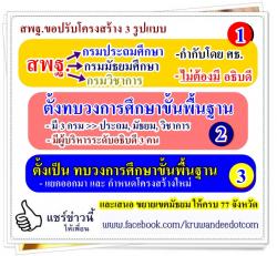 สพฐ.ขอปรับโครงสร้าง 3 รูปแบบ