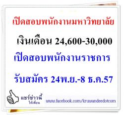 มหาวิทยาลัยราชภัฏวไลยอลงกรณ์ เปิดสอบพนักงานมหาวิทยาลัย 54 อัตรา เงินเดือน 24,600-30,000 บาท รับสมัคร 24พ.ย.-8 ธ.ค.57