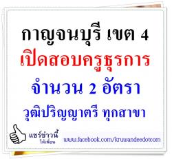 สพป.กาญจนบุรี เขต 4 รับสมัครครูธุรการ 2 อัตรา สมัคร 6-12  ธ.ค.57