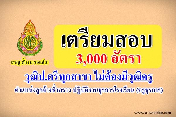 เตรียมสอบ 3,000 อัตรา วุฒิป.ตรีทุกสาขา ไม่ต้องมีวุฒิครู อัตราจ้างธุรการโรงเรียน สพฐ.ตั้งงบรอแล้ว!