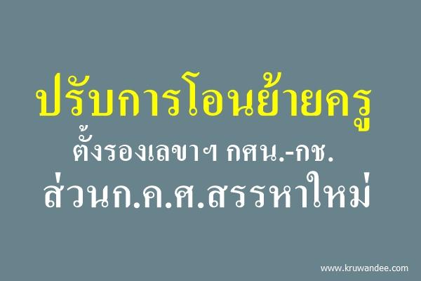 ปรับการโอนย้ายครู ตั้งรองเลขาฯ กศน.-กช.ส่วนก.ค.ศ.สรรหาใหม่