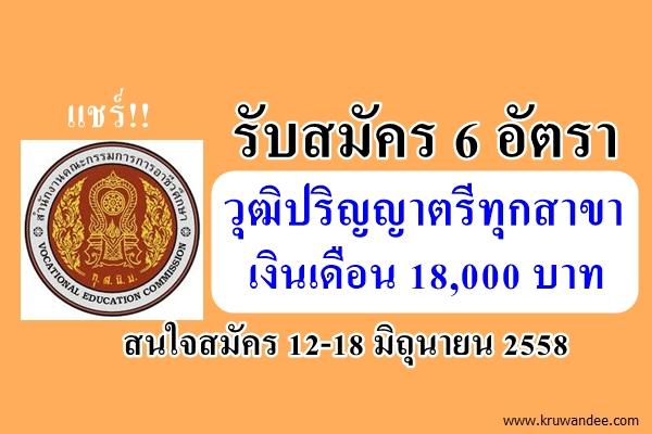 เปิดสอบ 6 อัตรา วุฒิปริญญาตรี ทุกสาขา เงินเดือน 18000 บาท สถาบันการอาชีวศึกษาภาคกลาง 5 รับสมัคร 12-18มิ.ย.58