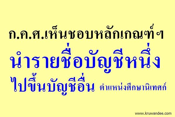 ก.ค.ศ.เห็นชอบหลักเกณฑ์ฯ นำรายชื่อบัญชีหนึ่งไปขึ้นบัญชีอื่นตำแหน่งศึกษานิเทศก์