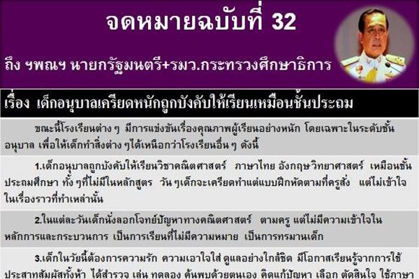 เด็กอนุบาลเครียดหนักถูกบังคับให้เรียนเหมือนชั้นประถม