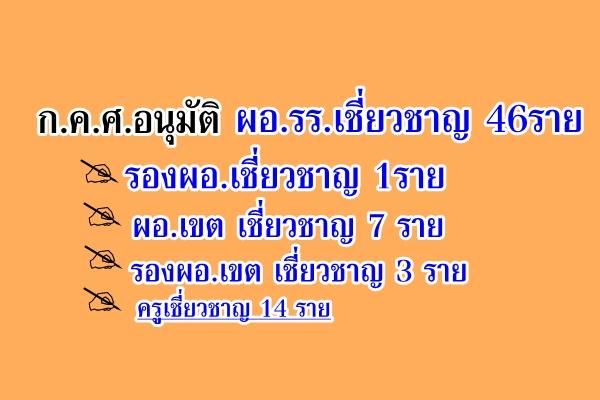 ก.ค.ศ. อนุมัติให้ข้าราชการครูและบุคลากรทางการศึกษามีและเลื่อนเป็นวิทยฐานะเชี่ยวชาญ