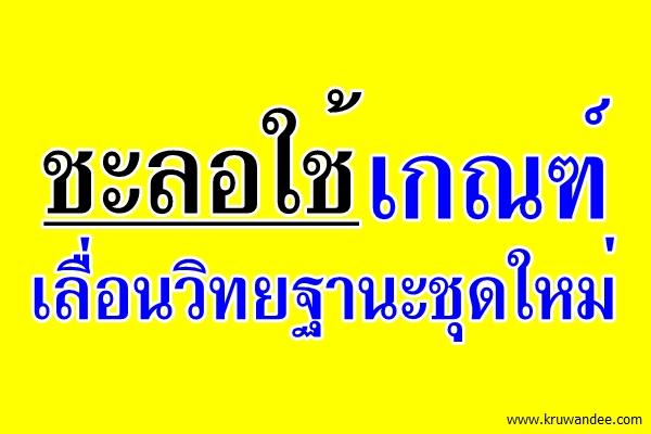ชะลอใช้เกณฑ์เลื่อนวิทยฐานะชุดใหม่