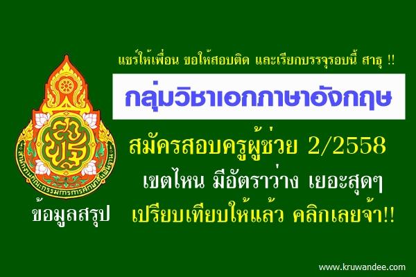 จะสอบครูผู้ช่วย รอบนี้ ดูที่นี่! เอกภาษาอังกฤษ เขตไหน รับเยอะสุด เช็คกันเลยจ้า!!