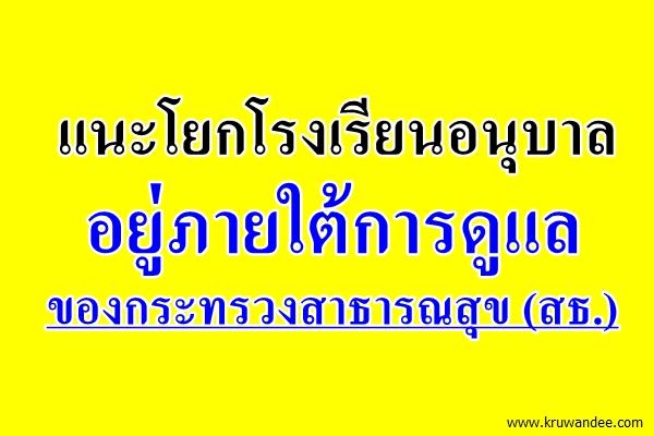 แนะโยกรร.อนุบาลอยู่ใต้ปีกสธ.