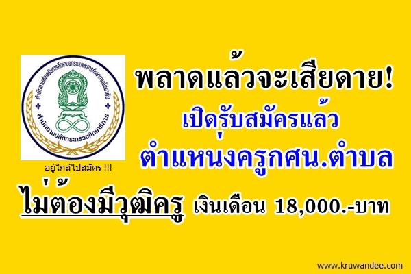 พลาดแล้วจะเสียดาย! เปิดรับสมัครแล้ว! ตำแหน่งครู กศน.ตำบล ไม่ต้องมีวุฒิครู เงินเดือน 18,000 บาท