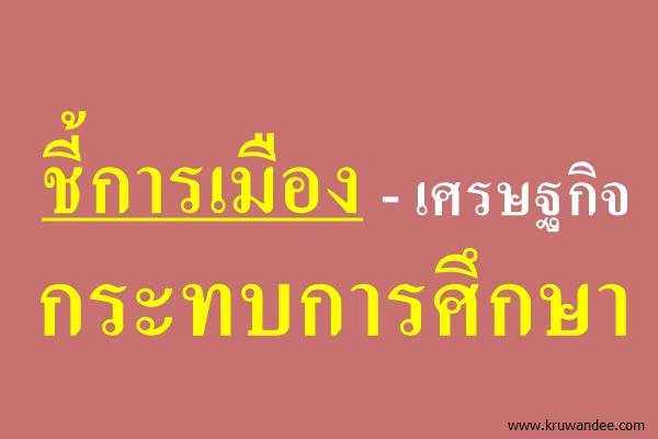 ชี้การเมือง-เศรษฐกิจ กระทบการศึกษา