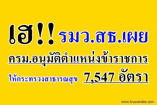 รมว.สธ.เผย ครม.อนุมัติตำแหน่งข้าราชการให้กระทรวงสาธารณสุข 7,547 อัตรา