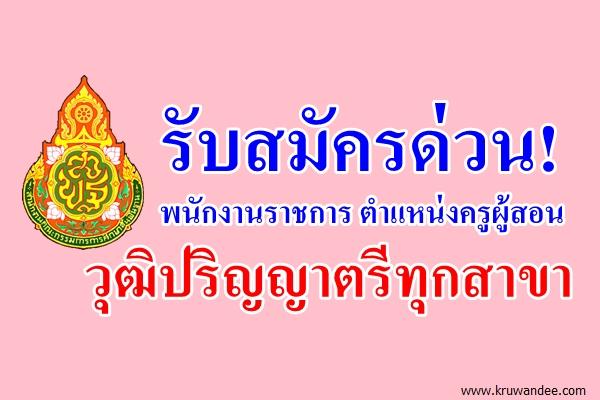 รับสมัครด่วน! พนักงานราชการ ตำแหน่งครูผู้สอน วุฒิปริญญาตรีทุกสาขา