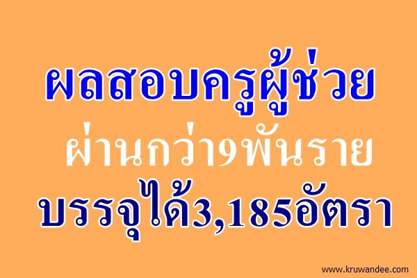 ผลสอบครูผู้ช่วย ผ่านกว่า9พันราย บรรจุได้3,185อัตรา