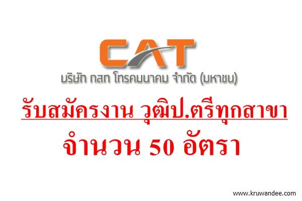 ข่าวดี! CAT กสท โทรคมนาคม รับสมัครงานวุฒิป.ตรีทุกสาขา จำนวน 50 อัตรา สนใจดูรายละเอียด