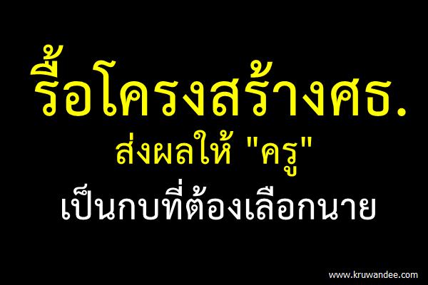 รื้อโครงสร้างศธ.ส่งผลให้ "ครู" เป็นกบที่ต้องเลือกนาย