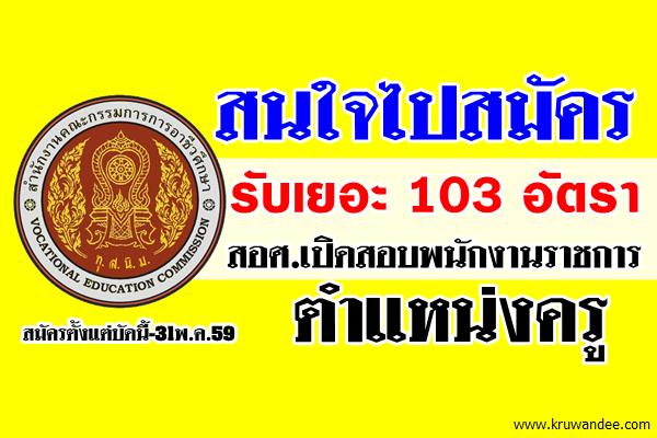 สนใจไปสมัคร สอศ.เปิดสอบพนักงานราชการ ตำแหน่งครู 103อัตรา