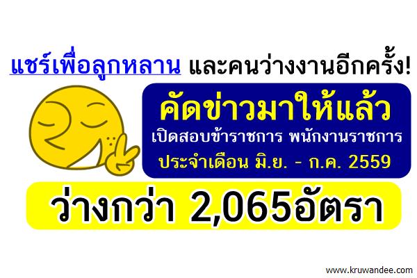 แชร์เพื่อลูกหลานและคนว่างงานอีกครั้ง! เปิดสอบข้าราชการ พนักงานราชการ 2,065อัตรา