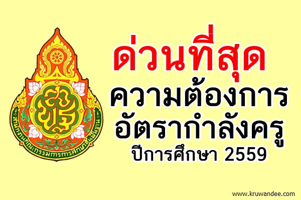 ด่วนที่สุด ที่ ศธ 04009/ว2436 ความต้องการอัตรากำลังครู ปีการศึกษา 2559