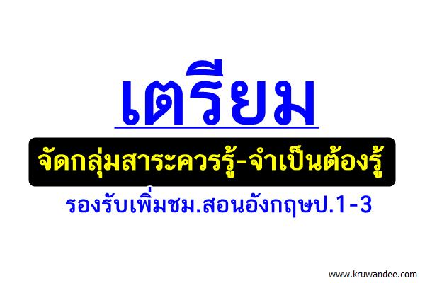 จัดกลุ่มสาระควรรู้-จำเป็นต้องรู้รองรับเพิ่มชม.สอนอังกฤษป.1-3