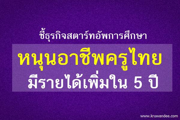 ชี้ธุรกิจสตาร์ทอัพการศึกษา หนุนอาชีพครูไทย มีรายได้เพิ่มใน 5 ปี