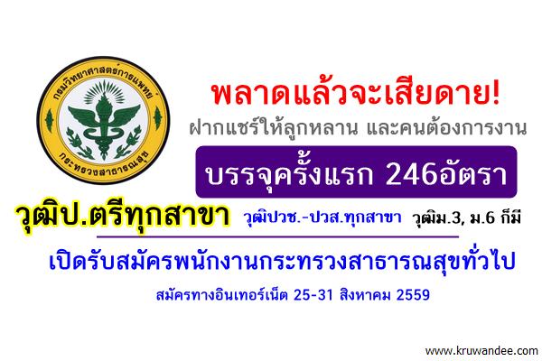 งานดีๆมาแล้ว! ไม่ต้องผ่านภาค ก 246อัตรา วุฒิป.ตรีทุกสาขา,ปวช.-ปวส.ทุกสาขา วุฒิม.3, ม.6ก็มี