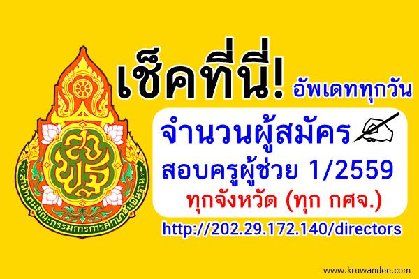 เช็คที่นี่! อัพเดททุกวัน สถิติจำนวนผู้สมัครสอบครูผู้ช่วย 1/2559 ทุกจังหวัด