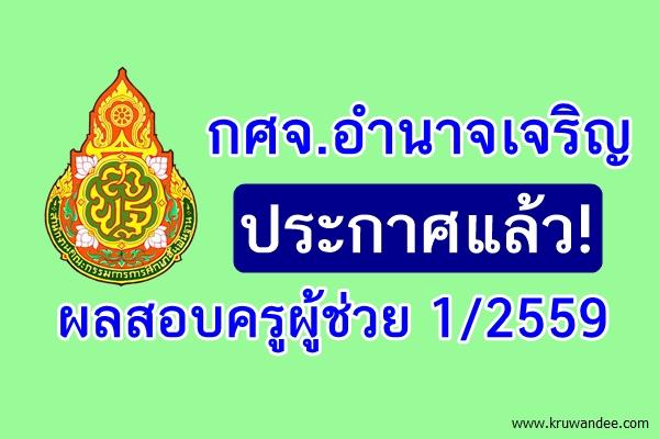 กศจ.อำนาจเจริญ ประกาศผลสอบครูผู้ช่วย 1/2559