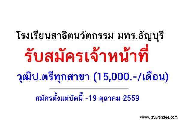 โรงเรียนสาธิตนวัตกรรม มทร.ธัญบุรี รับสมัครเจ้าหน้าที่ วุฒิป.ตรีทุกสาขา