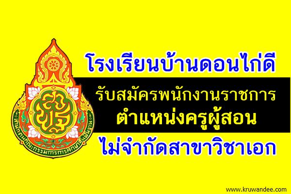 โรงเรียนบ้านดอนไก่ดี รับสมัครพนักงานราชการครู ไม่จำกัดวิชาเอก