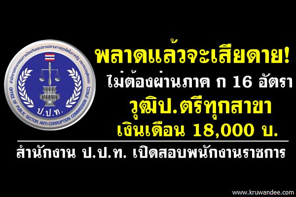 พลาดแล้วจะเสียดาย! สำนักงาน ป.ป.ท. เปิดสอบ ไม่ต้องผ่านภาค ก 16 อัตรา วุฒิป.ตรีทุกสาขา เงินเดือน 18,000บ.