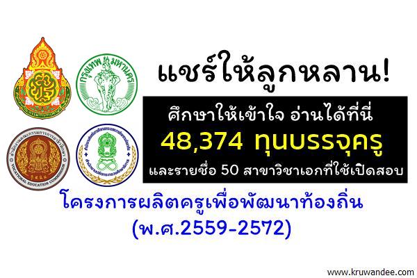 ทำอย่างไร? จะได้รับราชการครู โครงการผลิตครูเพื่อพัฒนาท้องถิ่น (พ.ศ.2559-2572)