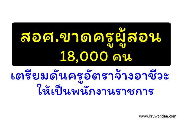 สอศ.ได้อัตราครูคืนถิ่น 106คน แต่ไม่พอเพราะขาดครูผู้สอน 18,000คน เตรียมดันครูอัตราจ้างให้เป็นพนักงานราชการ