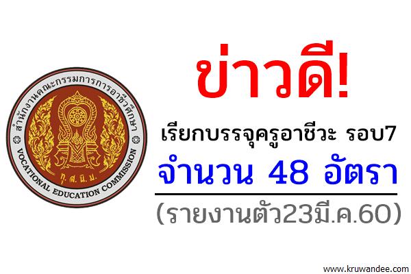 ข่าวดี! เรียกบรรจุครูอาชีวะ รอบ7 จำนวน 48 อัตรา (รายงานตัว23มี.ค.60)