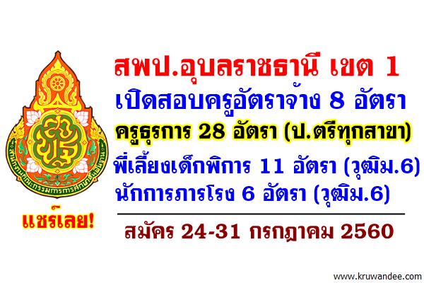 สพป.อุบลราชธานี เขต 1 เปิดสอบครูอัตราจ้าง ครูธุรการ พี่เลี้ยงเด็กพิการ นักการภารโรง รวมทั้งสิ้น 53 อัตรา