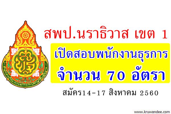 สพป.นราธิวาส เขต 1 เปิดสอบพนักงานธุรการ จำนวน 70 อัตรา (สมัคร14-17ส.ค.60)