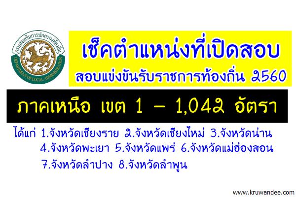 แยกให้ดูก่อนตัดสินใจสมัคร สอบท้องถิ่น 2560 - ภาคเหนือ เขต 1 (ทุกตำแหน่งที่เปิดสอบ)