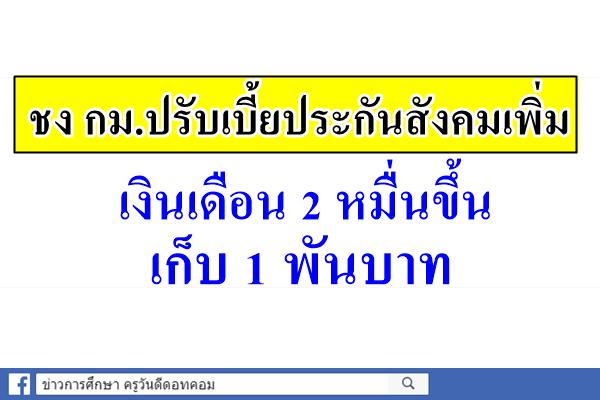 ชง กม.ปรับเบี้ยประกันสังคมเพิ่ม เงินเดือน 2 หมื่นขึ้น เก็บ 1 พันบาท