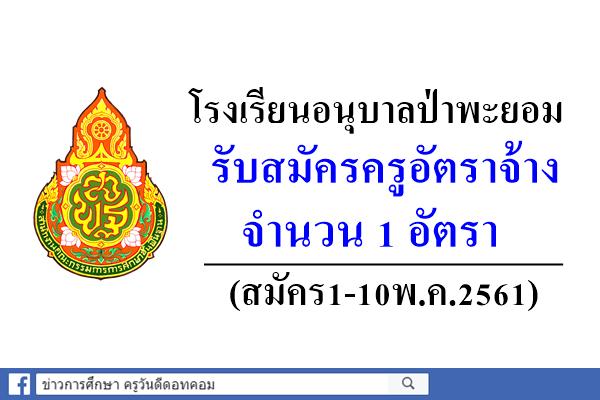 โรงเรียนอนุบาลป่าพะยอม รับสมัครครูอัตราจ้าง 1 อัตรา (สมัคร1-10พ.ค.61)