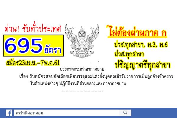 แชร์ด่วน! กรมท่าอากาศยาน เปิดสอบบรรจุ 695 อัตรา ทั่วประเทศ สมัคร23เม.ย.-7พ.ค.61