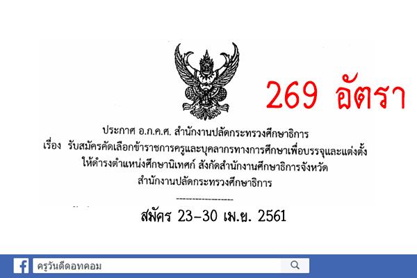 สำนักงานปลัดกระทรวงศึกษาธิการ เปิดรับสมัครคัดเลือกเพื่อบรรจุฯ ศึกษานิเทศก์ ศธจ. (สมัคร23-30เม.ย.61)