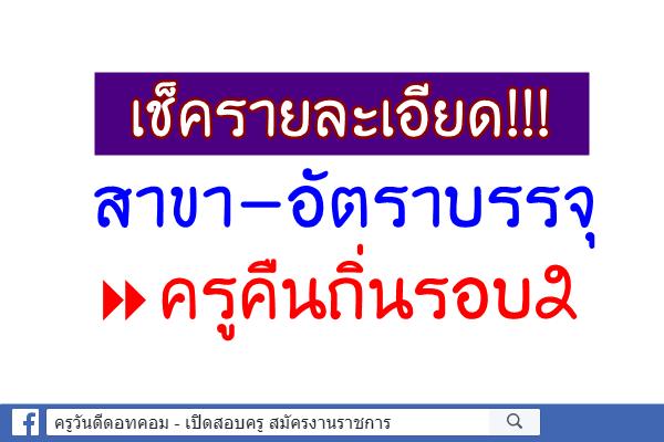 สาขา-อัตราบรรจุครูคืนถิ่นรอบ2