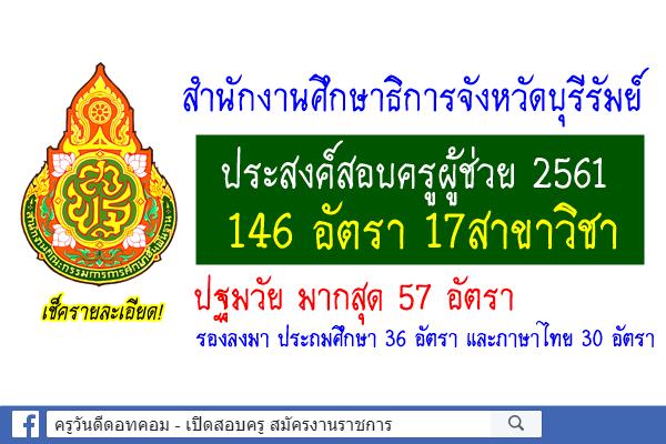 ศธจ.บุรีรัมย์ ประสงค์สอบครูผู้ช่วย 2561 จำนวน 146 อัตรา 17สาขาวิชา